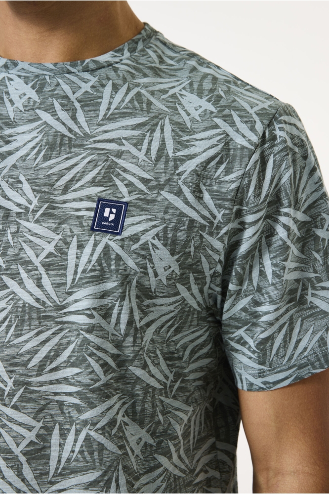 T SHIRT MET PRINT E51210 6792 LIGHT SAGE